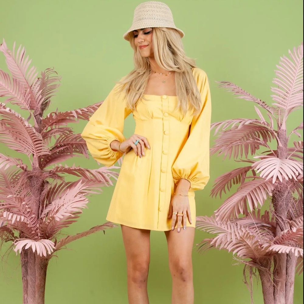 Structured Lemon Dress - AVAILABLE IN XS, S, M, L